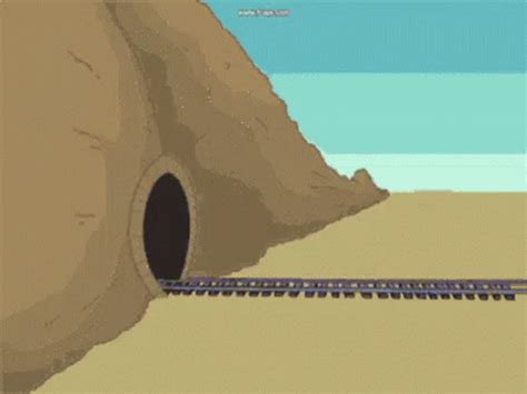 train going in tunnel gif