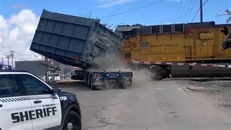 train hits truck today