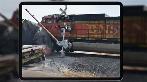 train hitting semi truck