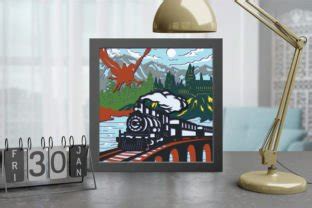 Download train-shadow-box-template SVG