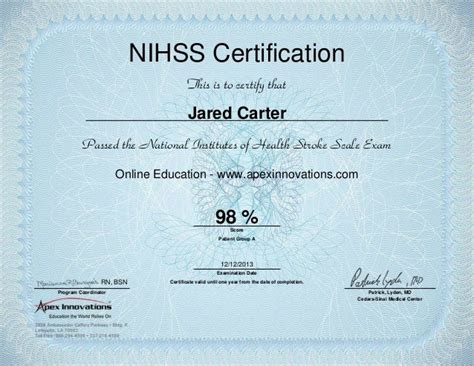 Training and Certification for NIHSS Administration