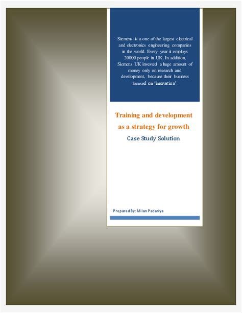 Training And Development Case Study With Solution Pdf