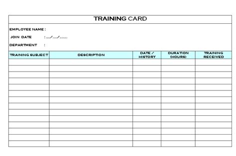 training day cards