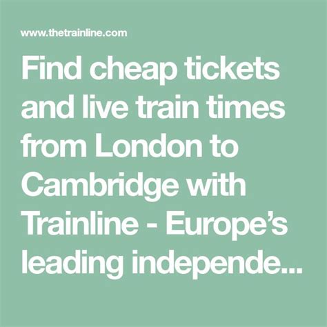 trainline london to cambridge