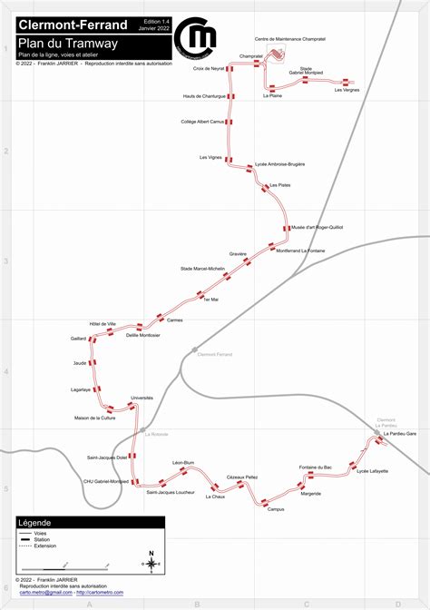 Clermont Ferrand Tram Map Marcus Reid