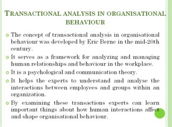 transactional analysis meaning in organisational behaviour