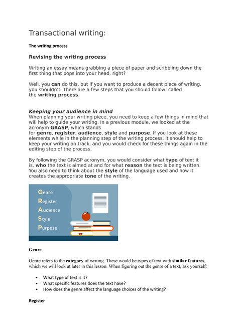 transactional writing article examples