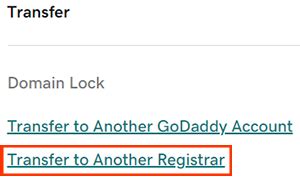 Initialize Domain Transfer at GoDaddy