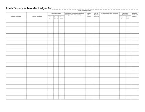 Stock Ledger Template Fill Out, Print and Download PDF Template