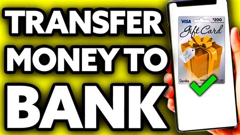 transfer money from vanilla gift card to bank