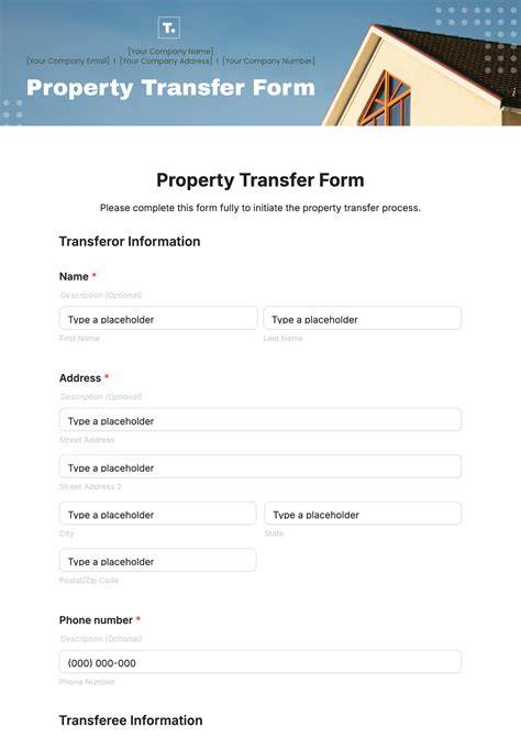 transfer of property form template