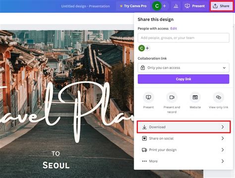 transferring canva presentation to google slides