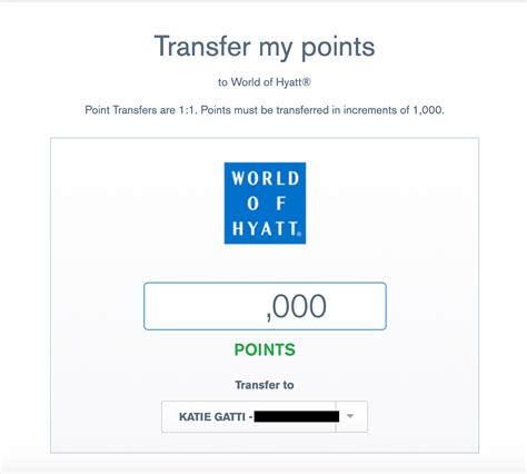 transferring hyatt points to someone else