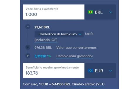 transferwise cotacao