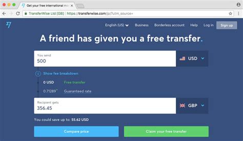 transferwise free transfer