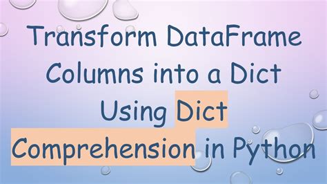 transform dict to dataframe python