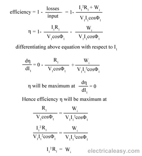 transformer efficiency calculation formula