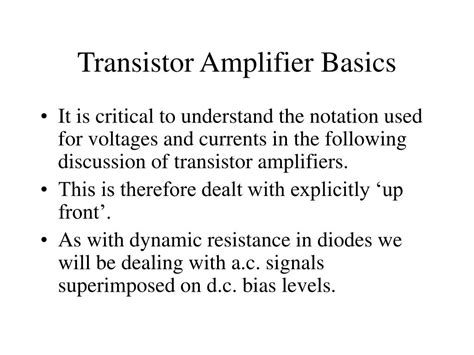 Transistor Amplifier Definition