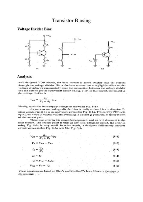 Transistor Biasing Notes