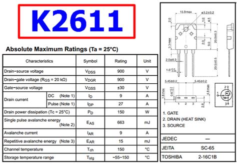 Transistor K2611 Datasheet
