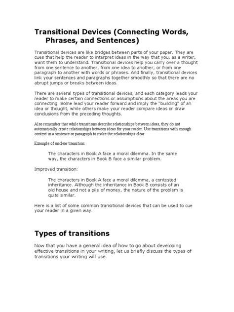transitional devices examples paragraph pdf
