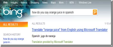 translate bing english to spanish