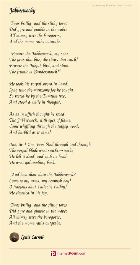 translation of jabberwocky by lewis carroll