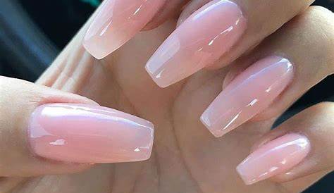 Translucent Pink Coffin Nails Extra Long Nail Glitter Pre Designs Press On