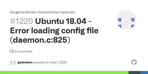 Transmission Docker Error Loading Config File