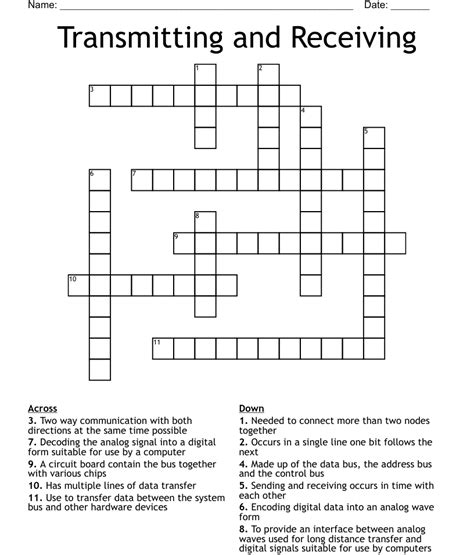 Transmitting Bands Crossword