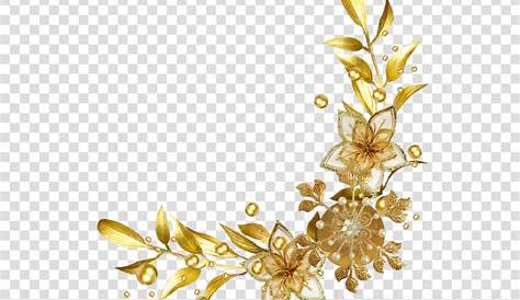 Gold Clip art - Floral Gold Round Border PNG Transparent Clip Art png