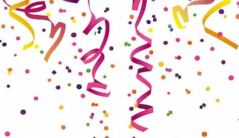 Transparent Party Streamer and Balloons PNG Clipart