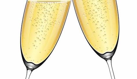 Two Glass Of Champagne Isolated On Transparent Background Vector