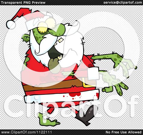 Zombie Santa Claus Halloween Cartoon Red, Corpse, Santa Claus