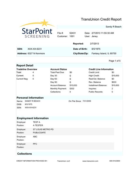 transunion pdf credit report