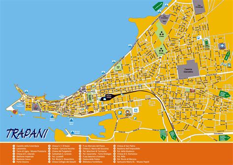 Large detailed map of Trapani