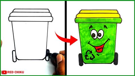 Trash Bin Easy Drawing