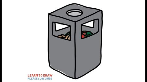 Trash Can Drawing 3D