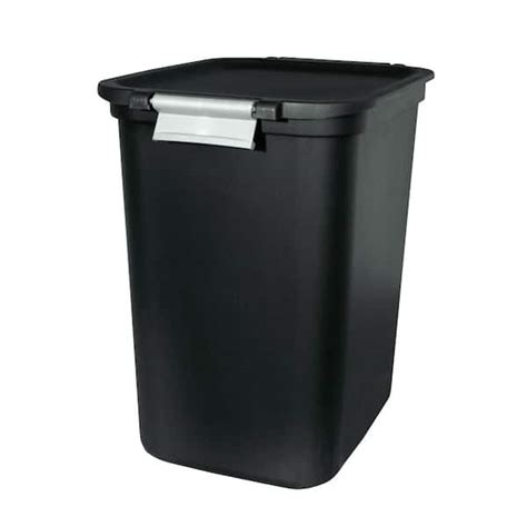 Trash Can With Hinged Lid