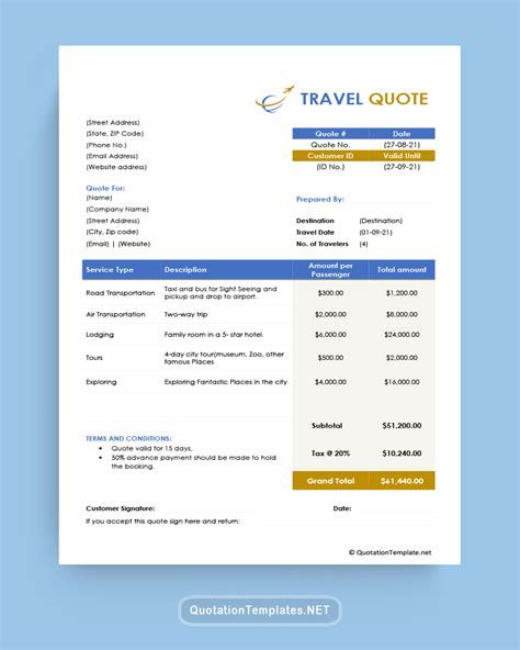 16+ Free Travel Service Quotation Templates MS Office Documents