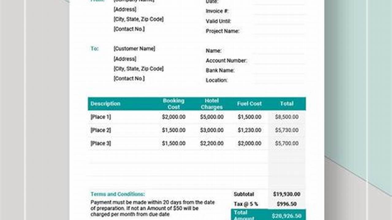 Travel Service Invoice Layout: A Guide to Creating Professional Invoices