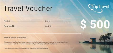 Travel Gift Certificate Template Free Gift Certificate Template