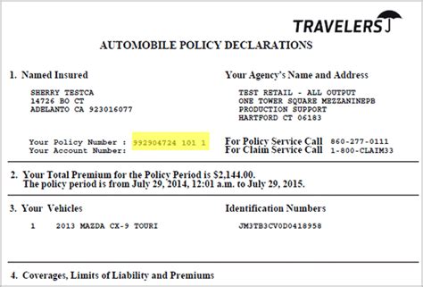 travelers insurance policy details