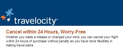 travelocity free cancellation 24 hours