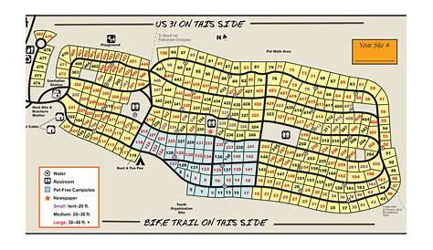 Traverse City State Park Campground Map Keith J. Charters s & Area