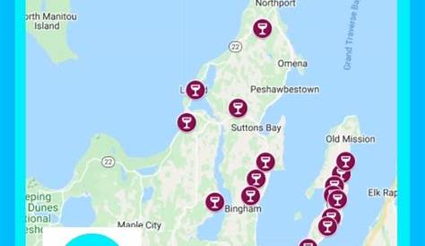 Traverse City Wine Trail Map Leelanau Peninsula Wineries