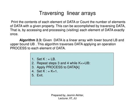 traversing linear array in data structure