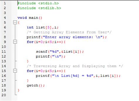 traversing linear array in data structure program in c++