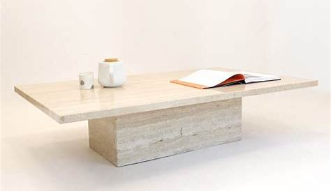 Travertine Marble Coffee Table Walnut And
