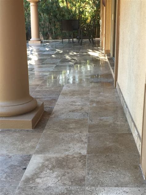 Travertine Patio Border
